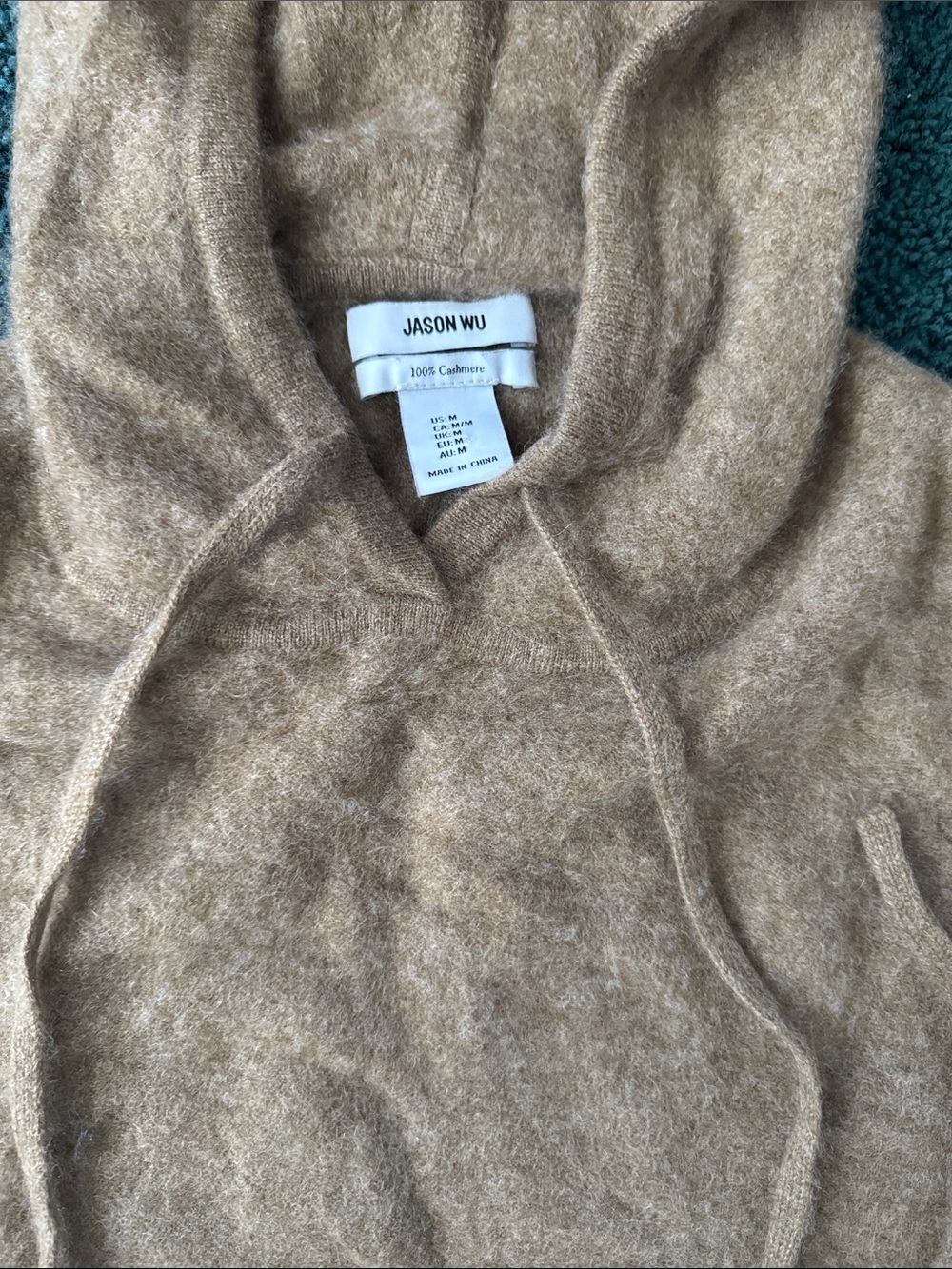Jason Wu Camel Cashmere Hooded Sweater